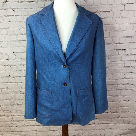 womens blue jean blazer