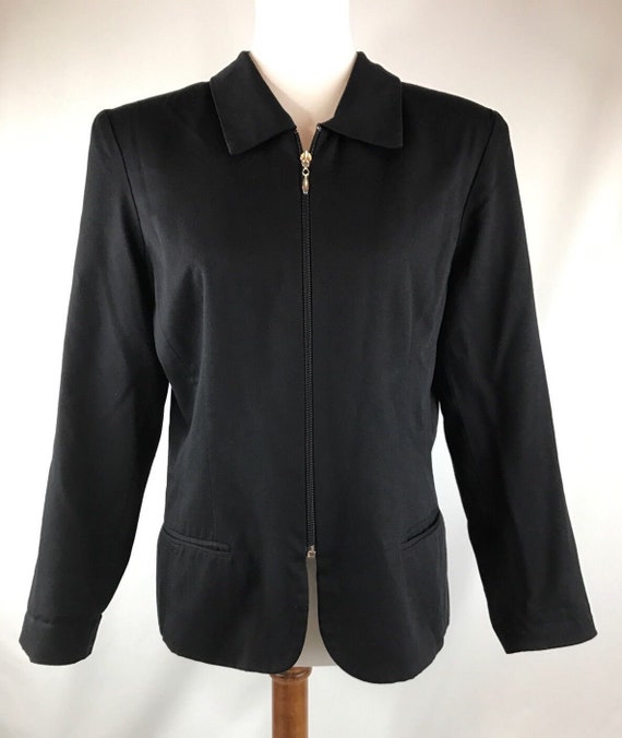 black zip up sports jacket women's