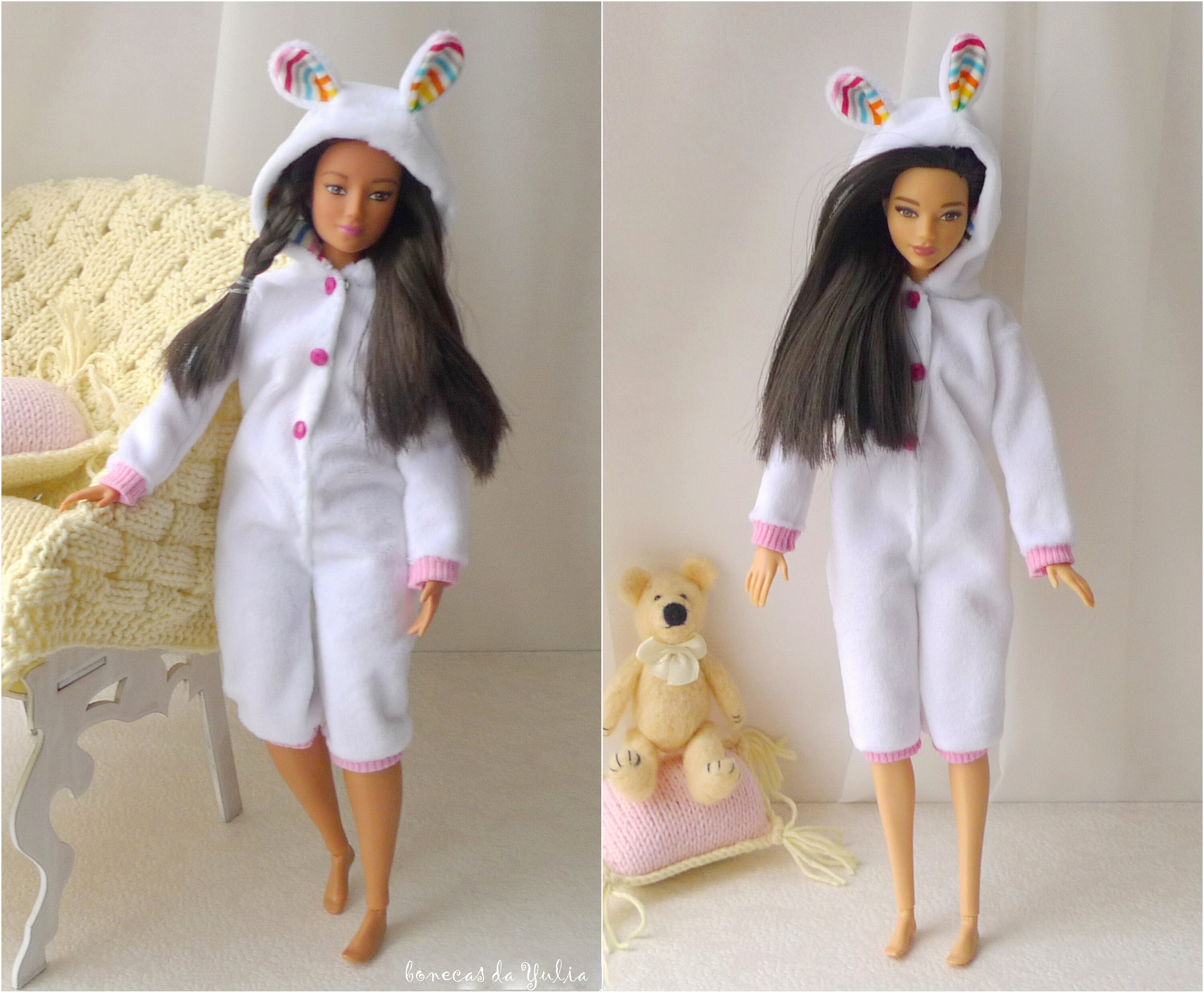 White Barbie pajamas Curvy Standard Kigurumi Barbie jumpsiut Etsy