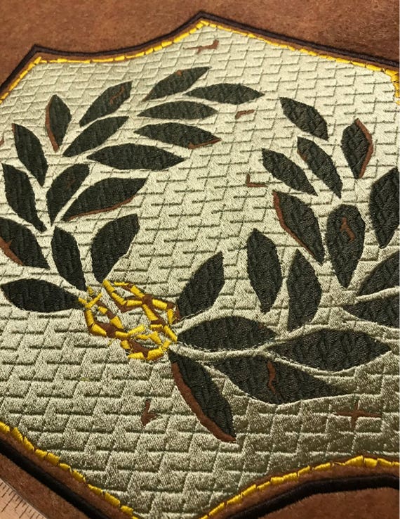 1/" SCA All Yellow Laurel Wreath Embroidery Patch