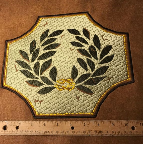 1/" SCA All Yellow Laurel Wreath Embroidery Patch