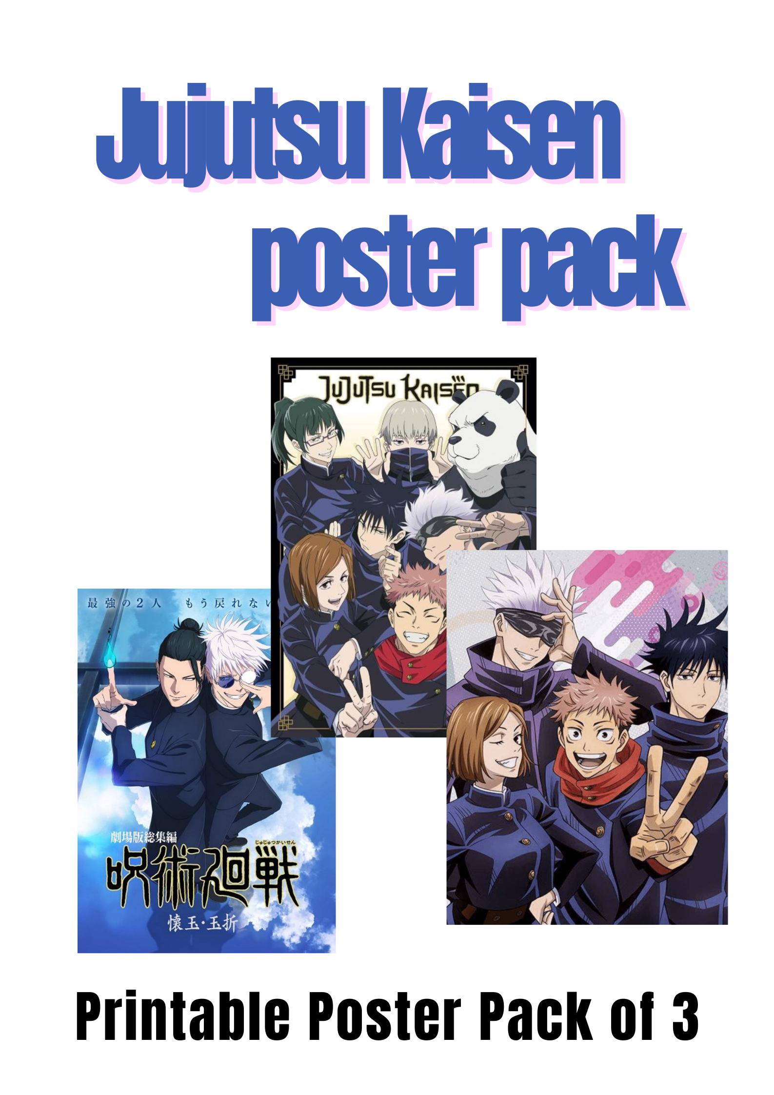 Jujutsu Kaisen Printable Poster Pack | Anime Wall Art Set of 3