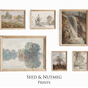 Neutral Vintage Art Print Gallery Wall SET of 6 | Downloadable Digital Prints | Printable Wall Art | Antique Oil Painting | Wall Decor S249