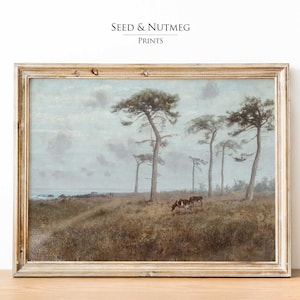 Coastal Monterey California Pines | Landscape Painting Wall Art Vintage Print | Digital PRINTABLE Wall Art | Oil Painting Wall Decor | 160