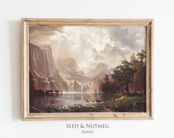 California Sierra Nevada Mountains Art Prints | Vintage Landscape Wall Decor | Large Wall Art | Digital Prints | Antique Oil Painting | 287