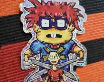 Chuckies play holographic sticker