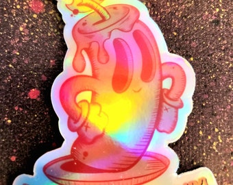 Burn it down holo sticker