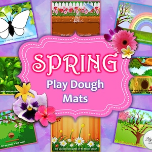 Kinder Frühlingsaktivität, Knetmasse Aktivitätsmatten, Play Doh Matten, Knetmasse, FRÜHLING PLAYDOUGH MATS, Druckbare Spielmatte, Feder Feinmotorik