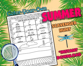 Scavenger Hunt, Scavenger Hunt Game, SUMMER Scavenger Hunt, Outdoor Game, Summer Party, Nature Activity, Outdoor Party, Scavenger Hunt Clues