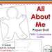 Printable Paper Doll, PDF Printable Paper Doll, All About Me, All About ...