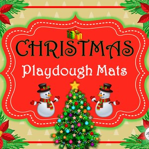 Preschool Christmas, Kid Christmas Activity, Christmas Eve Box Filler, Christmas Activity Mats, Christmas Playdough, CHRISTMAS PLAYDOUGH MAT