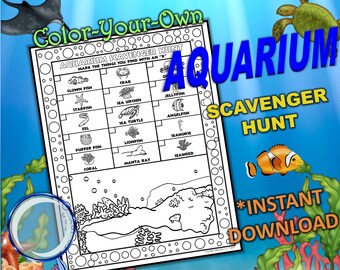 Aquarium, Scavenger Hunt, Color Your Own, Scavenger Hunt Game, Ocean Themed Birthday Party, Field Trip, Ocean Activity, Ocean Preschool