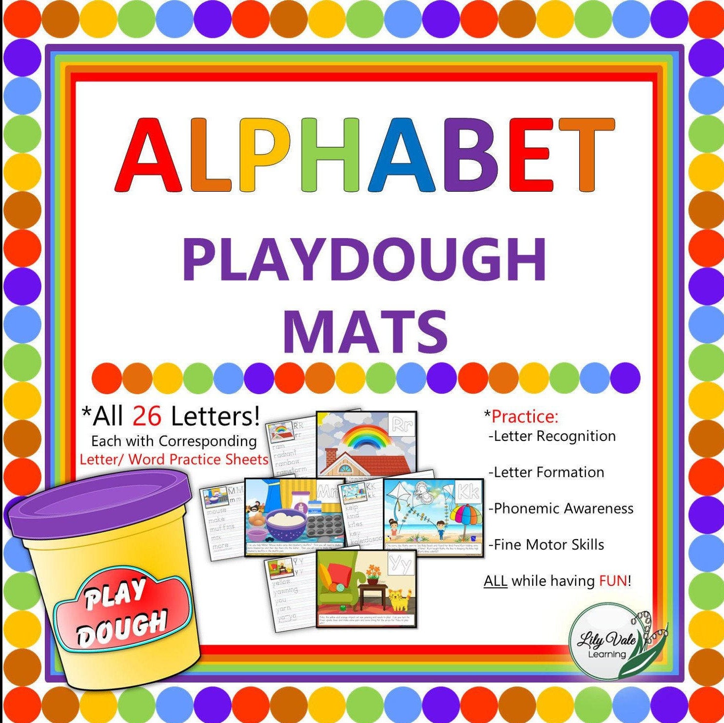 Printable Alphabet Play Dough Mats - From ABCs to ACTs