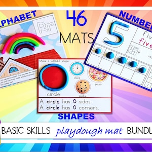 Preschool Learning Activity, Fine Motor Activity, Playdough Activity Mats, Play Doh Mats, BASIC SKILLS ACTIVITIES, Playdough Mat Bundle