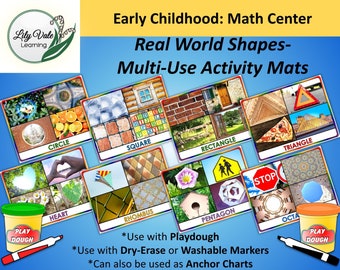 Shape Matching, Preschool Shapes, Activity Mat, Shape Activity, Montessori Shapes, Anchor Chart, Shape Tracing, Playdough Mats, Playdoh Mats