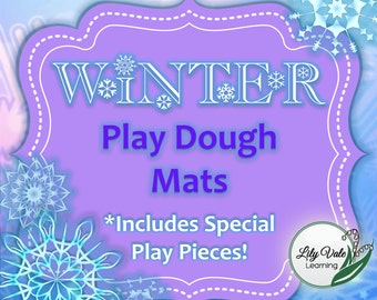 INSTANT DOWNLOAD, Play dough Activity, Winter Wonderland, Playdough, Activity Mat, Playdoh, Playdough Party, Homeschool, Preschool, Play Mat