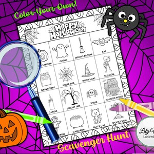 Scavenger Hunt for Kids, Printable Scavenger Hunt, HALLOWEEN Scavenger Hunt, Halloween Scavenger Hunt Printable, Kids Scavenger Hunt