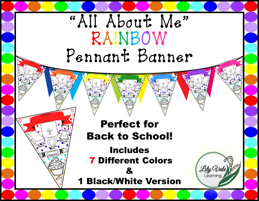 Classroom Banner, All About Me, All About Me Printable, Classroom Pennant, Classroom Banner Polka Dots, Back to School, Kindergarten - Etsy classroom-banner-all-about-me-all-about-me-printable-classroom-pennant-classroom-banner-polka-dots-back-to-school-kindergarten-etsy