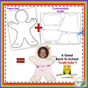 Printable Paper Doll, PDF Printable Paper Doll, All About Me, All About ...
