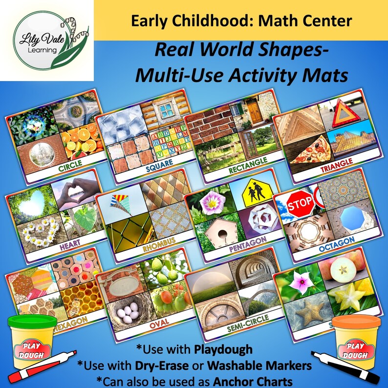 Shape Matching, Preschool Shapes, Activity Mat, Shape Activity ...