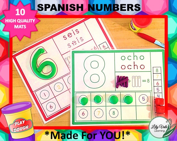 spanish number play dough mats play doh number printables etsy