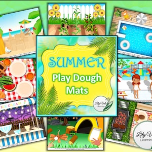 Summer Activity, Kid Summer Activity, Fine Motor Activity, Sensory Activity, Playdough Activity, Playdoh Mats, SUMMER PLAYDOUGH MATS