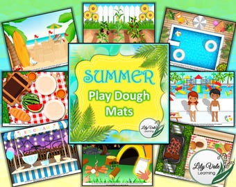 Summer Activity, Kid Summer Activity, Fine Motor Activity, Sensory Activity, Playdough Activity, Playdoh Mats, SUMMER PLAYDOUGH MATS