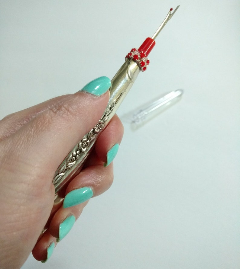 Seam Ripper With Vintage Silverware Handle Upcycled Floral Etsy