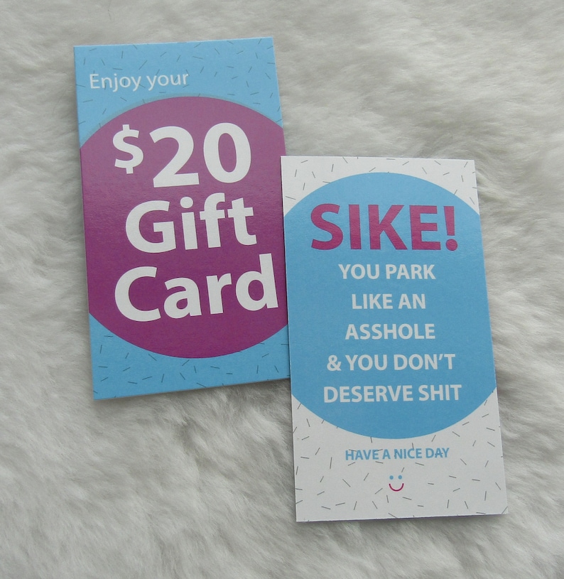 Parking Gift Card  Hilarious Fake Parking Ticket  Bad Driver image 0
