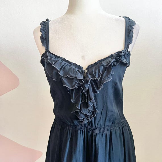 hollister blue dress Hollister Navy Strapless Ruffle Mini Dress (S)