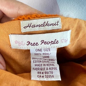Vintage Free People Knit Mini Bag Boho 100% Wool Bohemian image 3