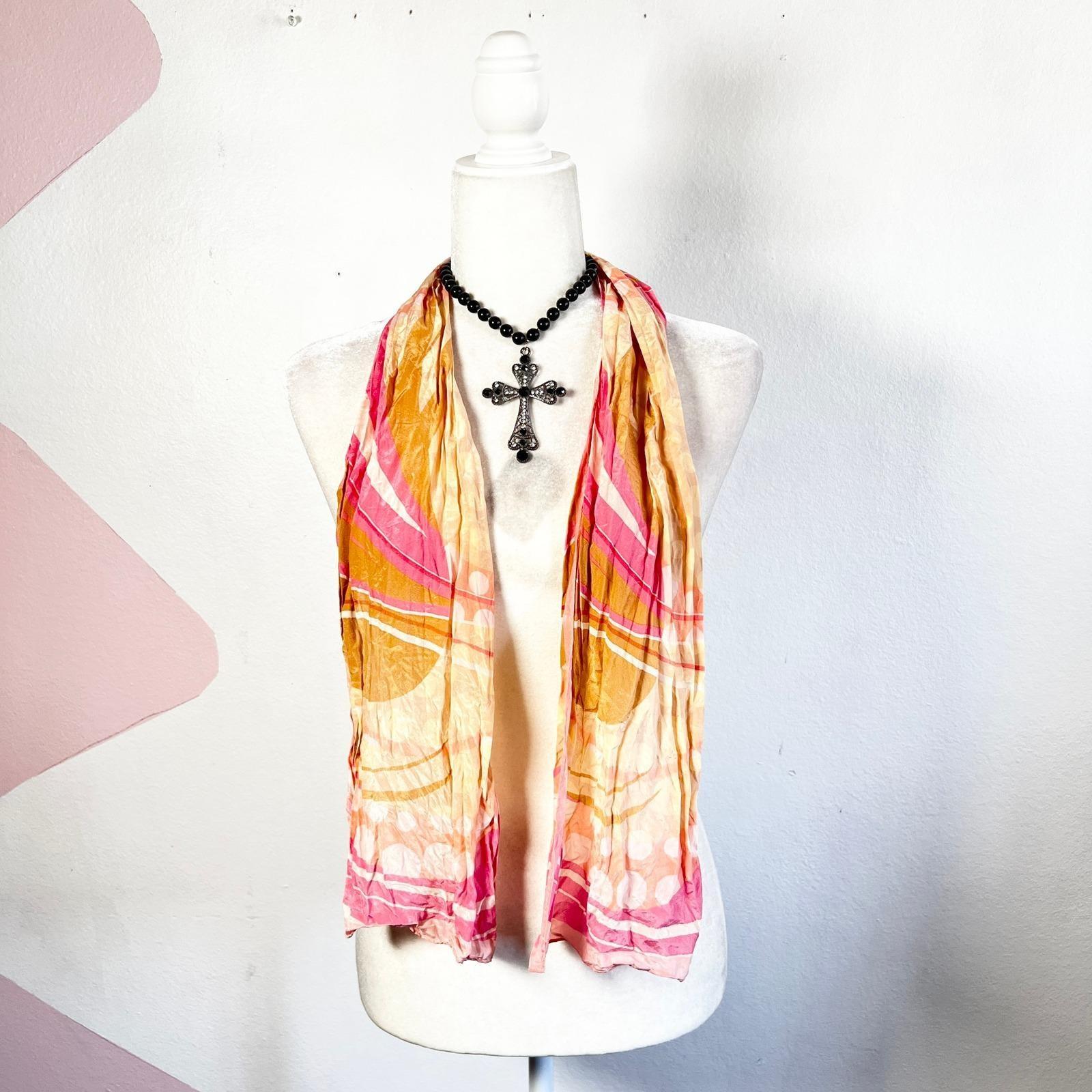 小物 2000s archive Polka dot long scarf y2k Vtg Y2K Polka Dot Scarf Pink 2000s 90s Festival - Etsy