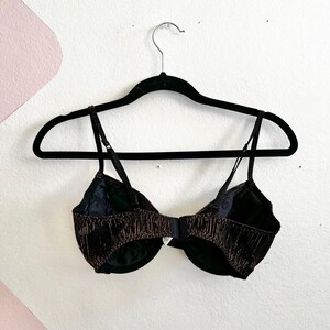 Sutiã vintage Victoria's Secret preto brilhante 36C 1998 Lingerie imagem 3