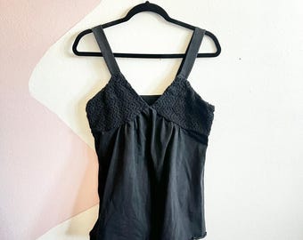 Vintage Black Babydoll Top Fairy Grunge Coquette Y2K 2000s Small