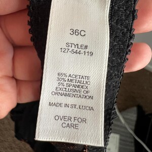 Sutiã vintage Victoria's Secret preto brilhante 36C 1998 Lingerie imagem 5