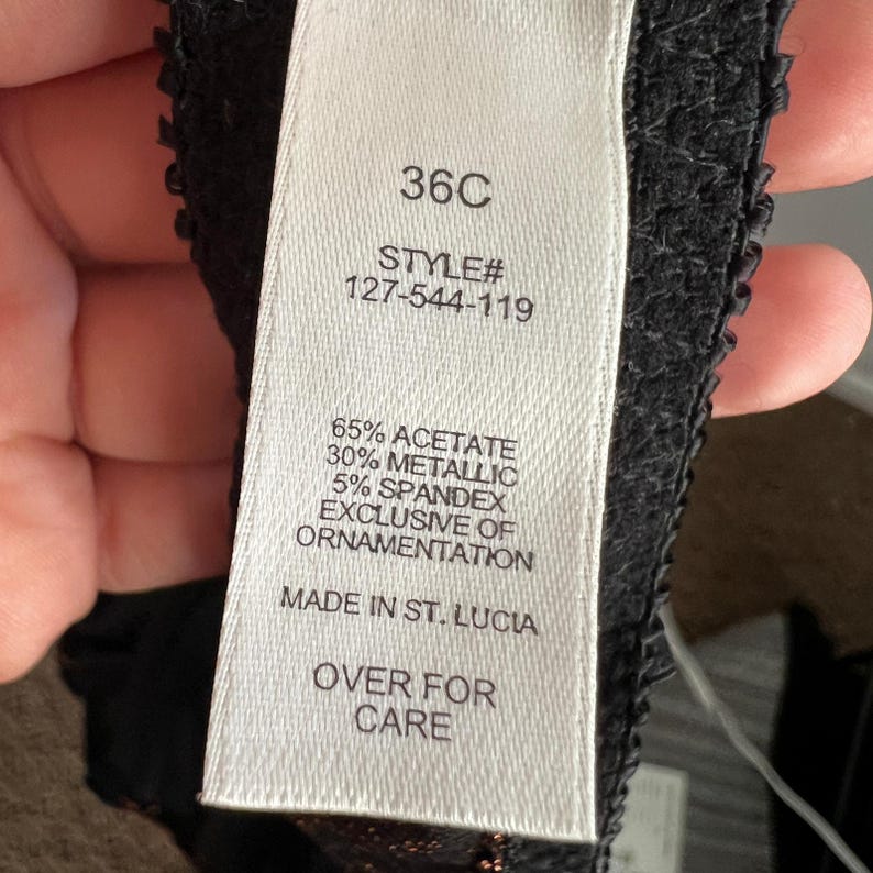Sutiã vintage Victoria's Secret preto brilhante 36C 1998 Lingerie imagem 5