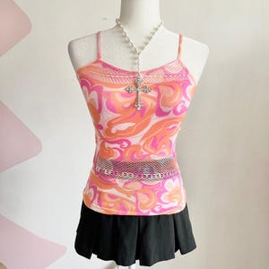 Orange Butterfly Tank Top, Y2K, Retro, Vintage, Whimsical, 2000s, Small
