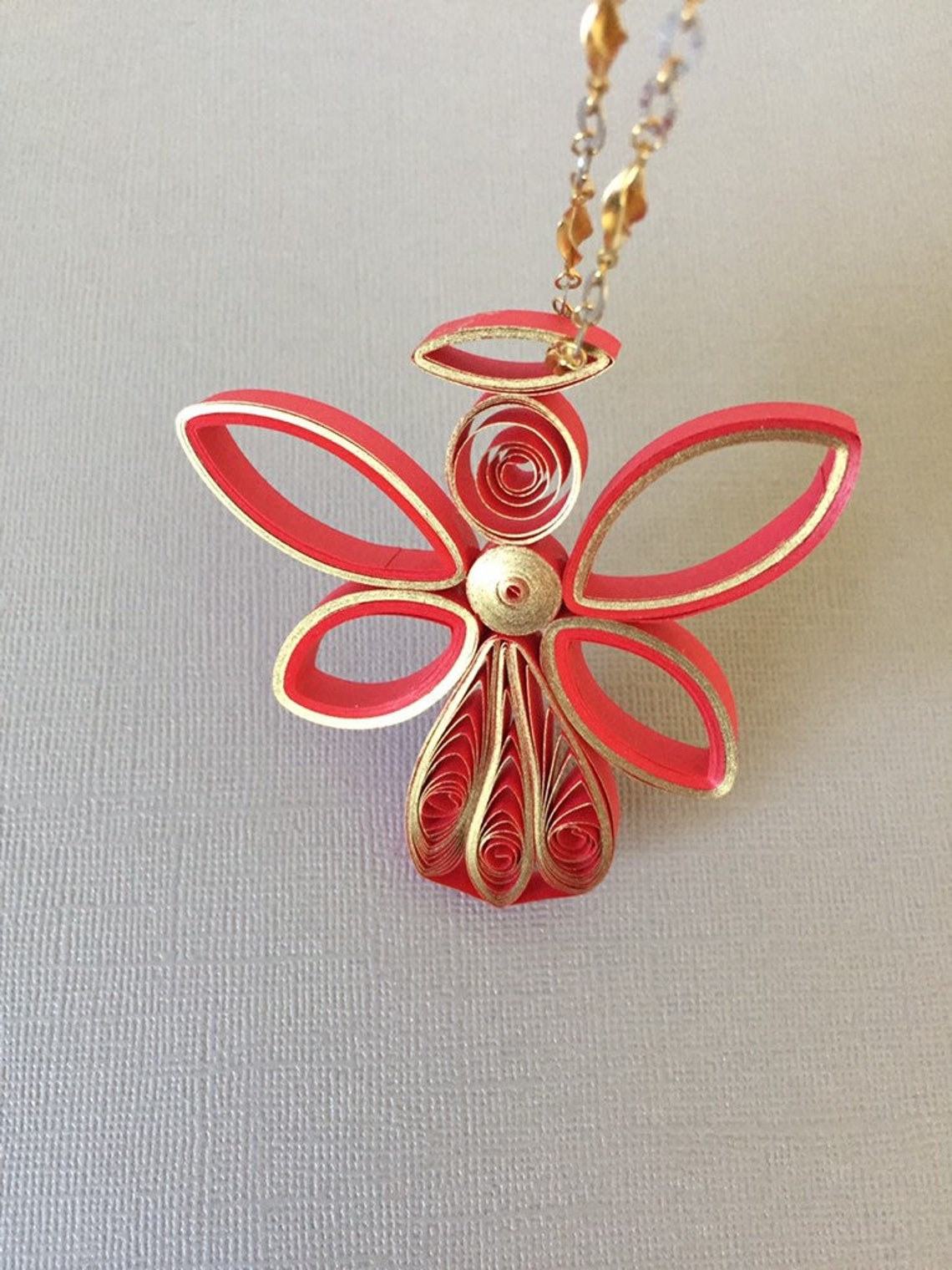 Quilling Christmas tree Angel Ornaments Paper Quilled Aqua | Etsy