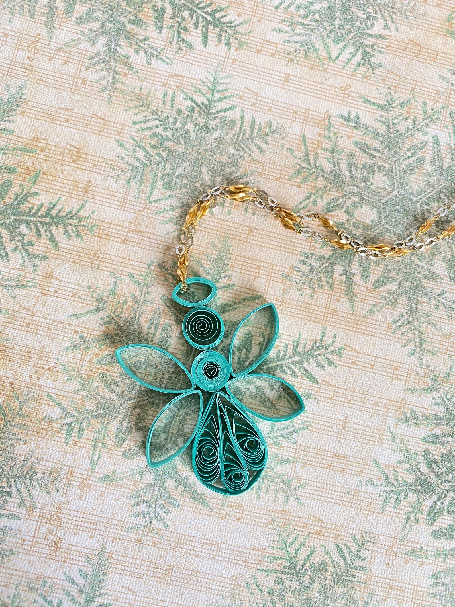 Quilling Christmas tree Angel Ornaments Paper Quilled Aqua | Etsy