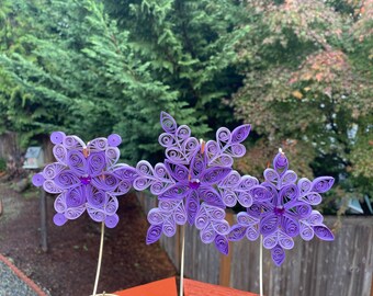 Ornaments Quilling Christmas tree , Paper Quilled purple Snowflake, Snowflake Xmas, Christmas Decoration, Gift topper