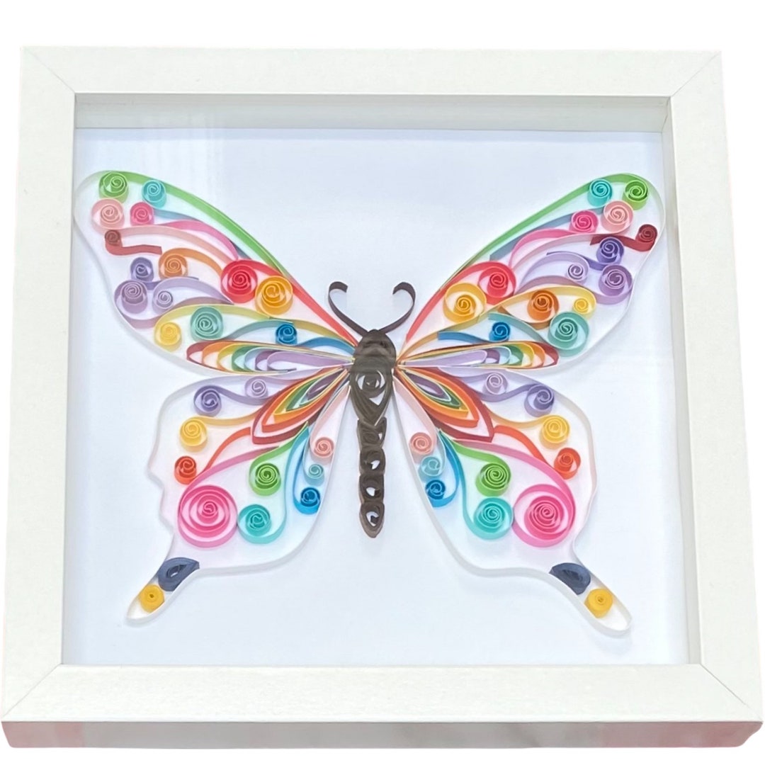 Framed Quilling Butterfly Wall Art, Handmade 3D Decor - Etsy