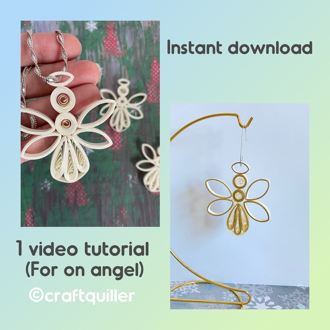 DIY Paper Quilling Angel Christmas Tree Ornament, Instant Download