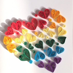 Rainbow Quilled heart Love Card ,Valentines Day card,Mother's Day