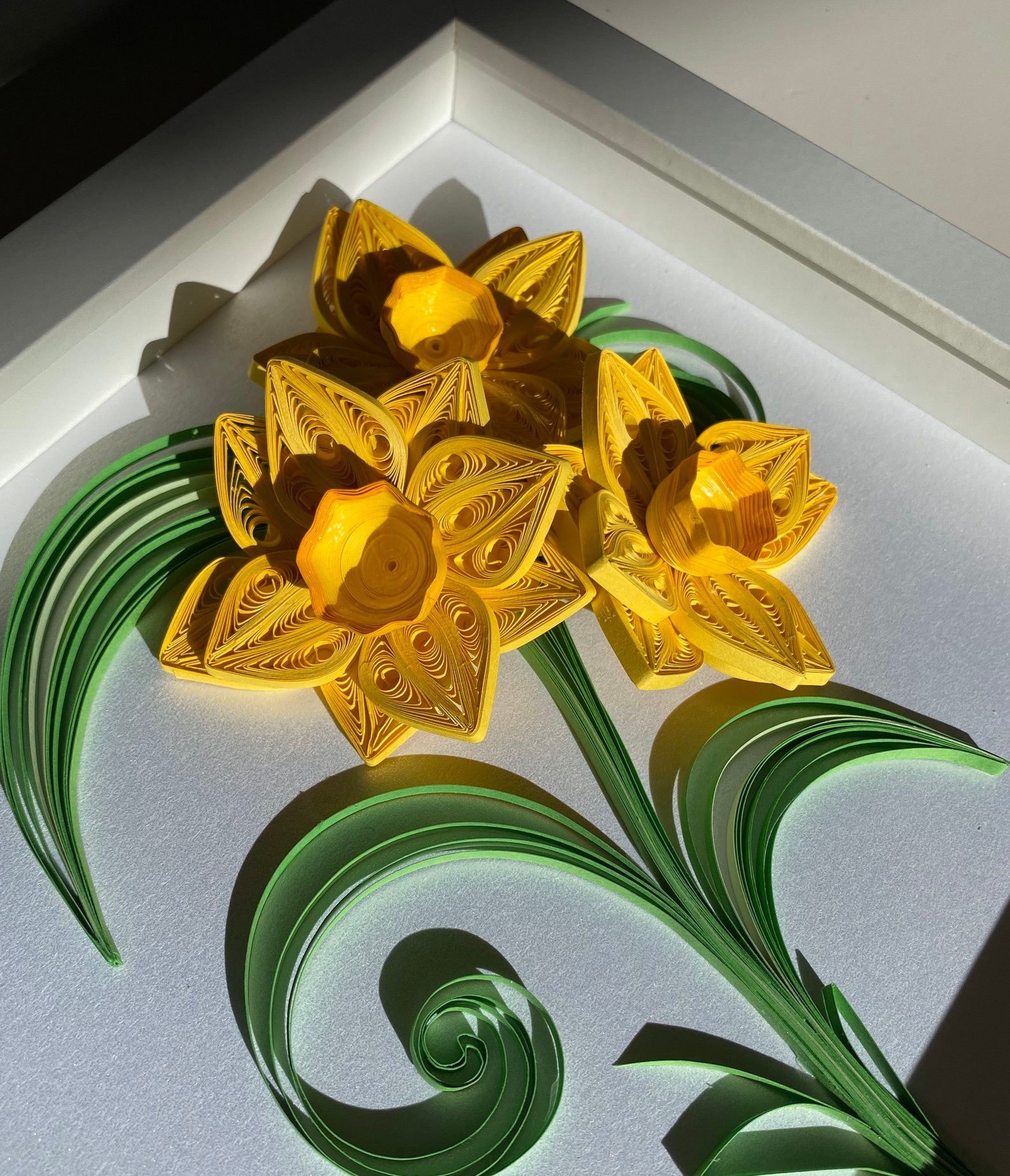 Framed Quilling Daffodils Bouquet Wall Art Mother's Day Etsy