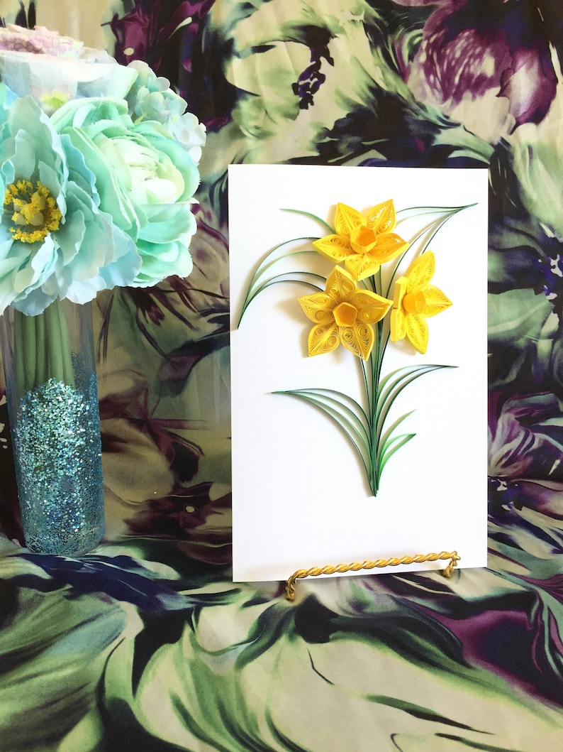 196Quilling paper flowers daffodils bouquet cardMother's Etsy