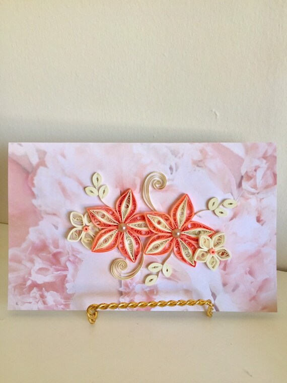 Quilling Paper Flowers Greeting Card, Birthday Card, Mother's Day