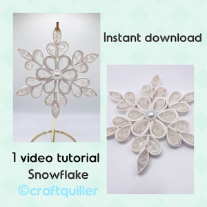 DIY paper quilling Christmas tree snowflake, quilling video tutorial, decorations