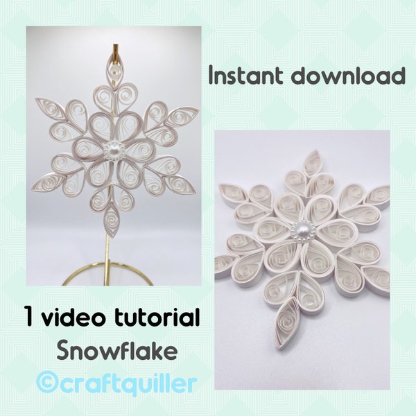 DIY paper quilling Christmas tree snowflake, quilling video tutorial, decorations