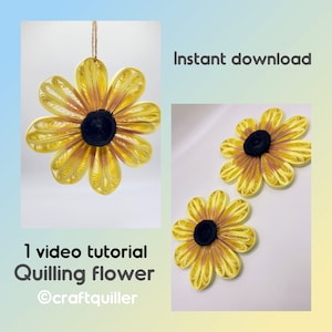 DIY papier quilling bloemornament, handleiding voor directe download