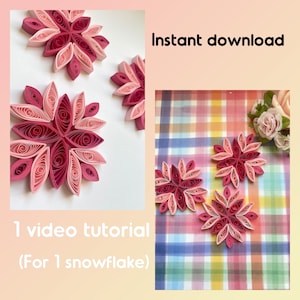 DIY paper quilling Christmas tree snowflake, quilling video tutorial, decorations
